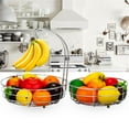 thumbnail image 5 of Auledio 2 Tier Metal Fruit Basket Bowl Holder with Banana Hanger, Detachable Storage Basket for Kitchen Countertop (Silver), 5 of 7