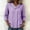 Purple, variant on Women's Collar Button Quarter Sleeve Blouse, Casual Fashion Top