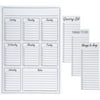 Magnetic Dry Erase Weekly Calendar Plus Pack of 3 Magnetic Notepad Grocery List, Ideal for Fridge, Meal Planning, Daily Tasks