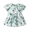 thumbnail image 2 of Dyfzdhu Girls Dress Toddler Baby Girls Dress Summer Beach Flower Short Sleeve Ruffle A Line Swing Casual Dresses For Kids, 2 of 8