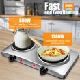 thumbnail image 4 of Patiojoy 1800W Double Cast-Iron Hot Plate Electric Double Countertop Burner, 4 of 9