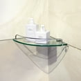 VDOMUS Bathroom Tempered Glass Corner Shelf, Stainless Steel Shower ...