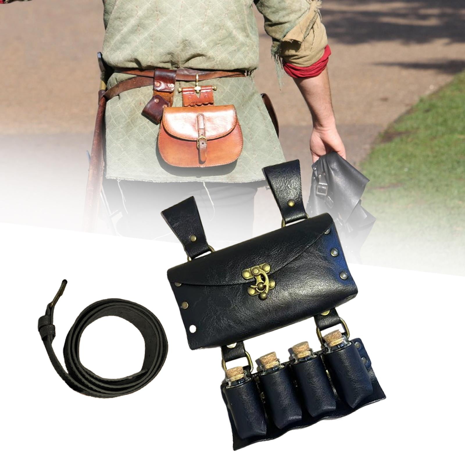 Segolike Belt Pouch Waist Bag Fanny Pack Medieval Belt Bag for Casual Cosplay black
