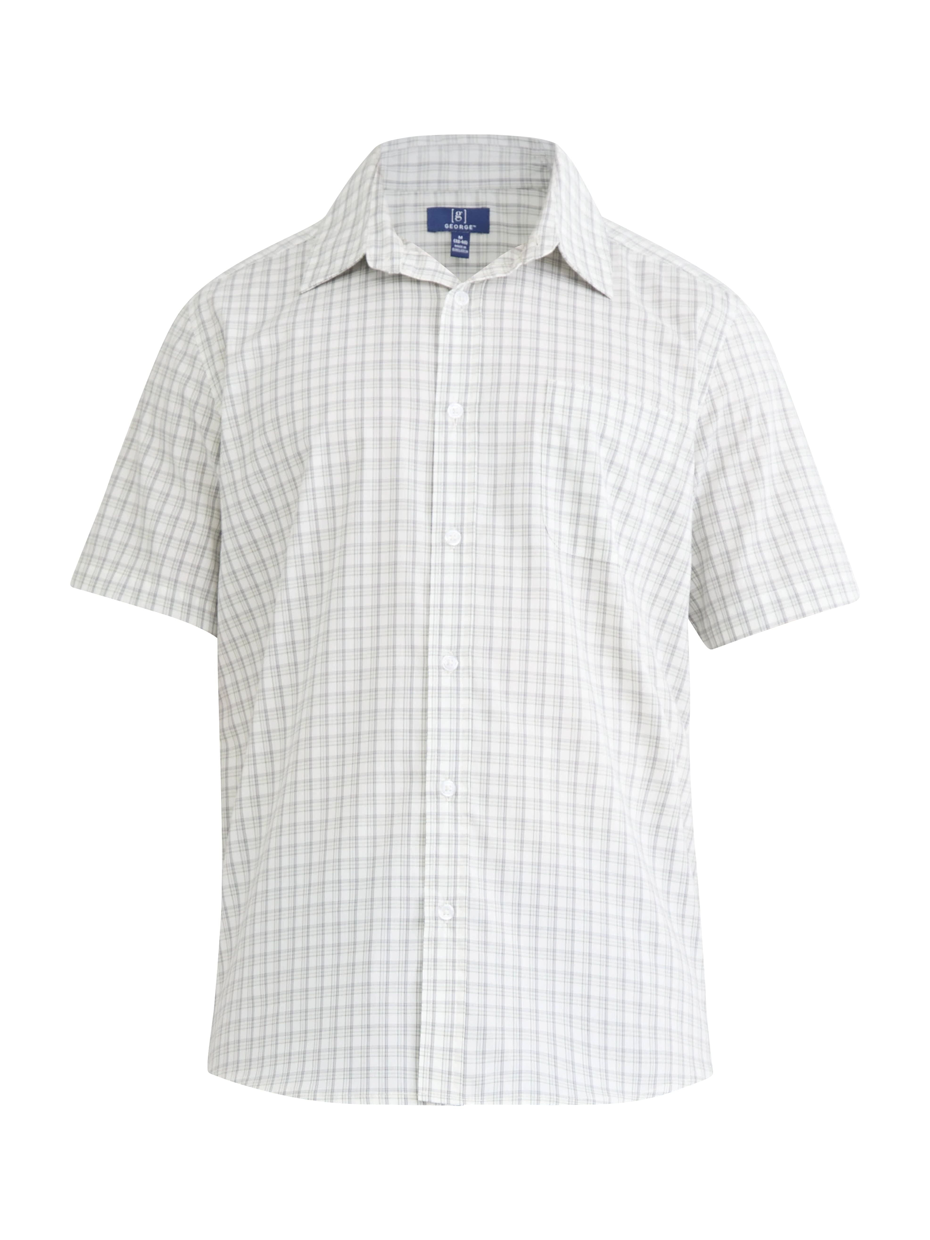 George Men's and Big Men's Button Up Commuter Shirt with Short Sleeves, Sizes S-3XL