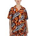 thumbnail image 3 of Fast & Furious Logo All-Over Print Flame Background Adult Short Sleeve Button-Down Shirt Medium, 3 of 6