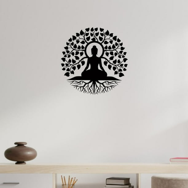 Árbol De Buda Arte De Pared De Religioso Negro Decoración De Pared Arte Decoración De Pared 40 Cm 40cm