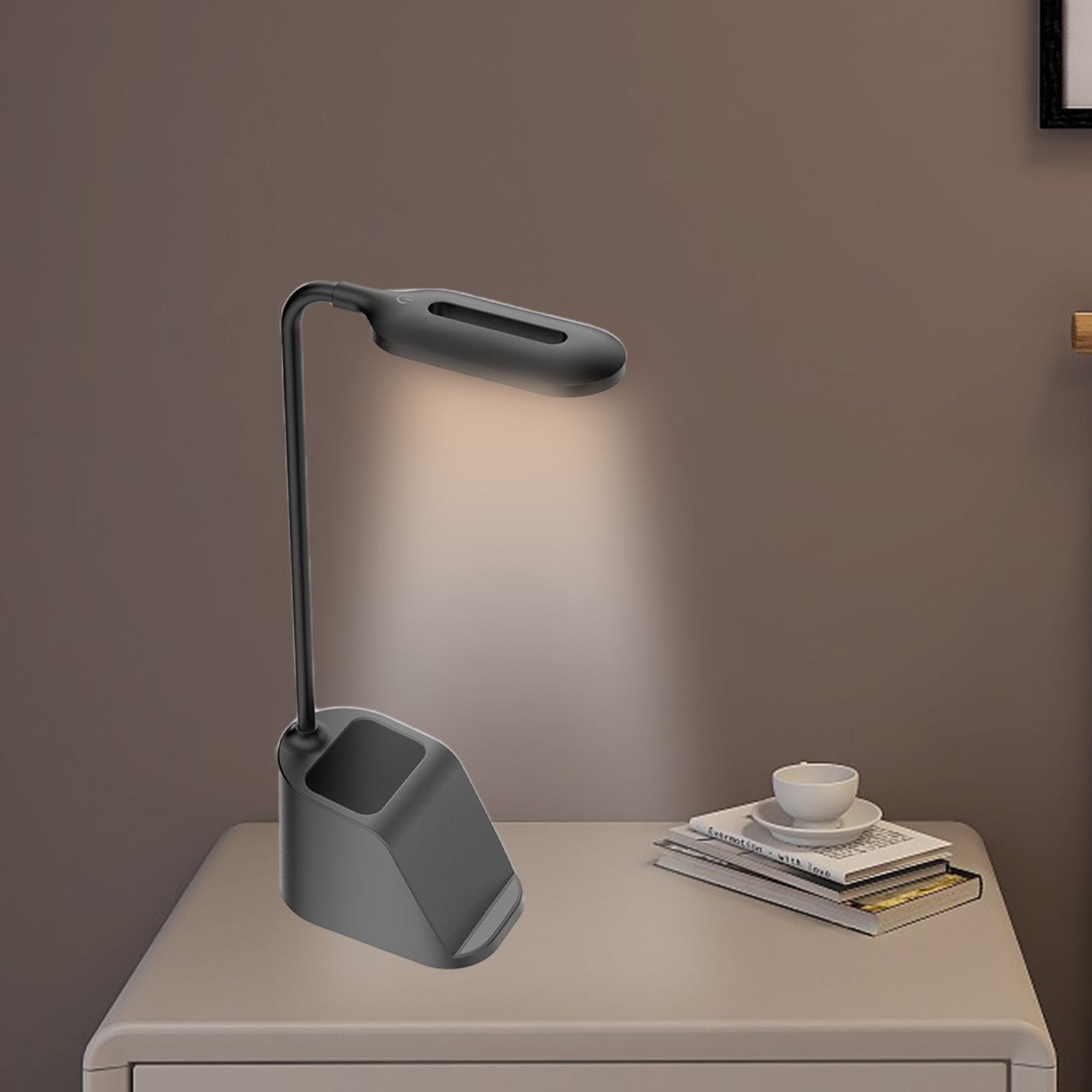 Specollect 3Pcs Desk Lamp,LED Desk Lamps for Home Office,15W Wireless Charger Small Desk Lamp with Pen Holder,Color Changing Nightlight,Desk Lamp for College Dorm Room,Desk Light,Nail Desk Lamp