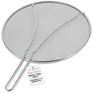 U.S. Kitchen Supply 13" Stainless Steel Fine Mesh Splatter Screen with Resting Feet