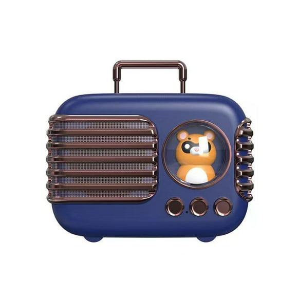 Cute Retro Bluetooth Speaker Mini Luggage Mini Speaker Creative Vintage Lovely Small Speaker Blue