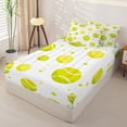 thumbnail image 3 of Homewish Tennis Ball Stars Zipper Full Size Comforter Sets with Fitted Sheet and 2 Pillowcases, Yellow Green Zipper Bedding Set for Boys and Girls, Polka Dots Reversible, 4 Pieces, 3 of 6
