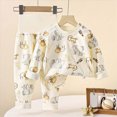 thumbnail image 2 of TOWED22 Toddler Boys Pajamas 2 Pieces Long Sleeve Top and Pants Set Cotton Print Pjs Sleepwear Jammies Fall Winter 6-12 Months 12-24 Months 2t 3t 4t 5t 6t 7t 8t 9t Children,Brown,6-12 M, 2 of 4