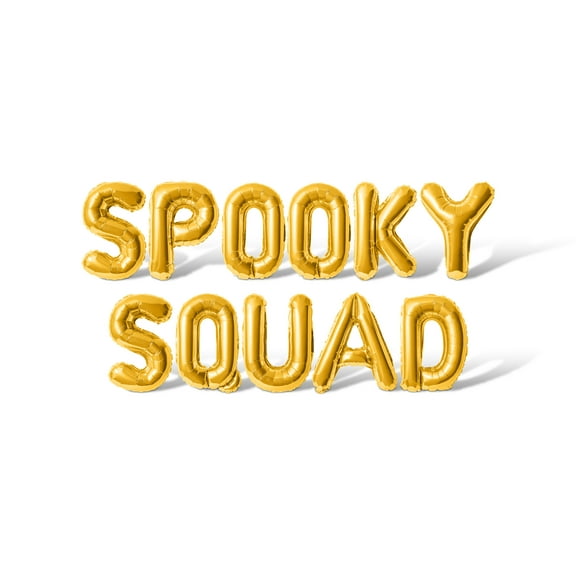 Letter Balloons - SPOOKY SQUAD 16" Inch Alphabet Letters Foil Mylar Balloon Halloween Party Banner (Gold)