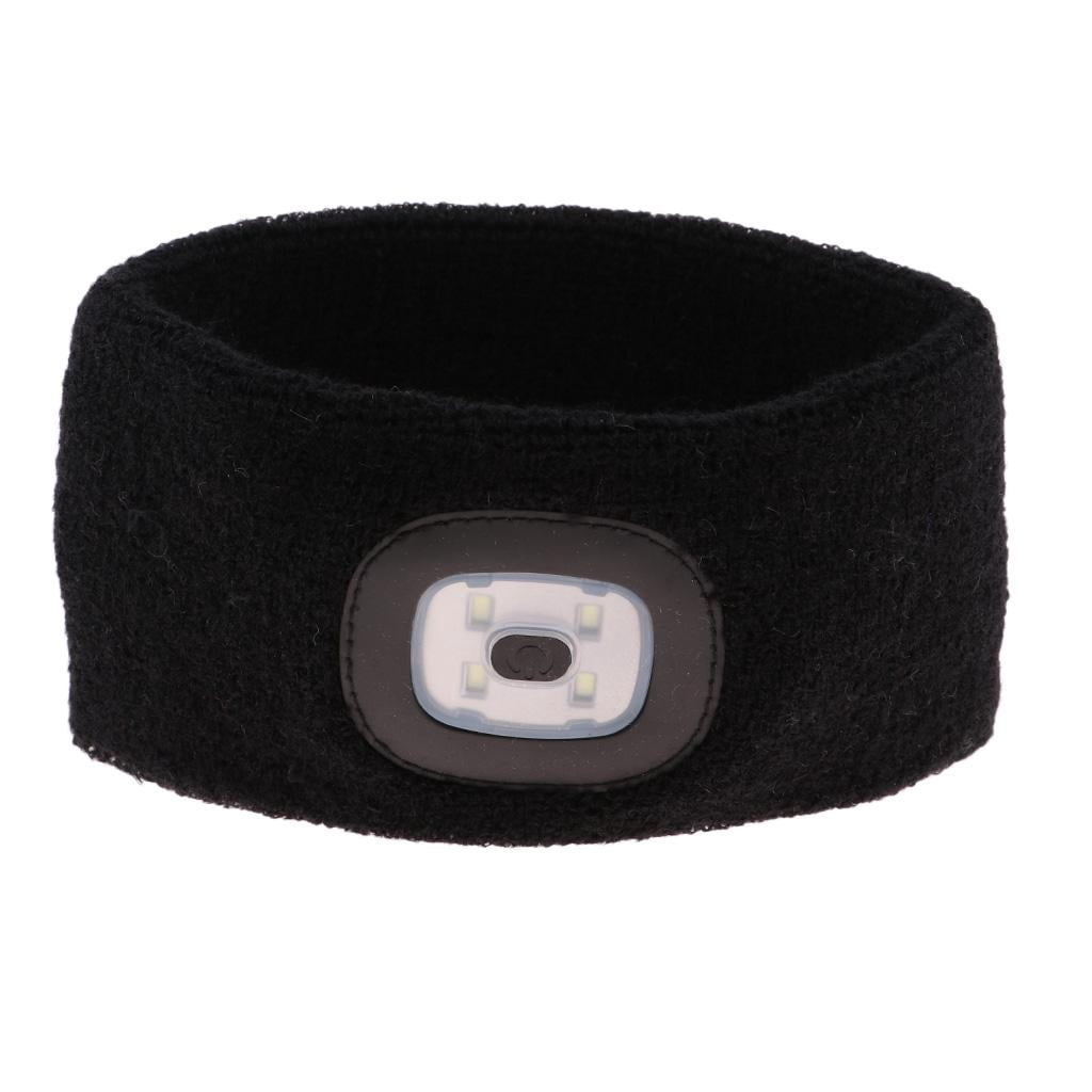 Night Fishing , Flashlight Head Band Sweatband with Black