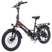GOTRAX F2V2 Folding 20 Electric Bike for Adults, 7-Speed, 20 mph&50 Mile, 300 lb Max Load, Black