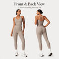 thumbnail image 2 of Feekit 2 Piece Workout Sets for Women, Scoop Neck Backless Criss Cross Yoga Outfit with Built-in Bra, High Stretch Quick Dry Athletic Set for Gym Running, 2 of 9