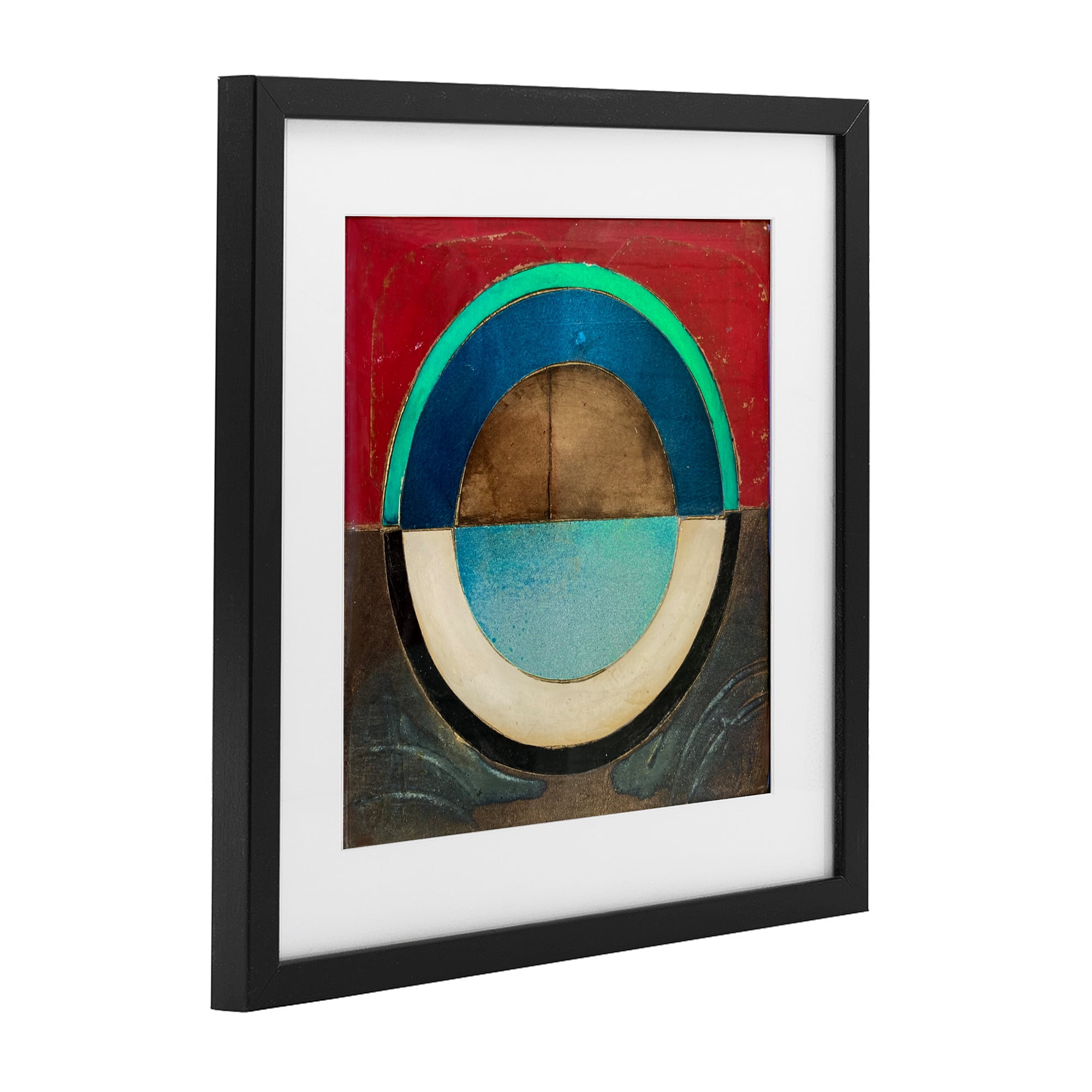 Stupell Industries Round Distressed Circle Black Framed Print Under Glass, design by Matthew Finger