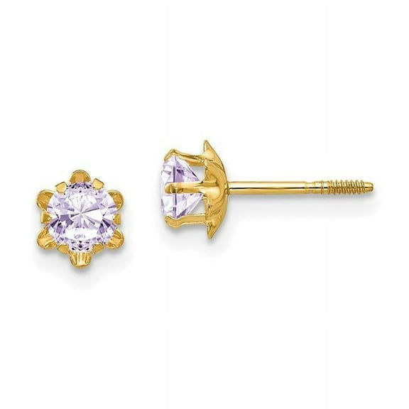 14k Madi K 4mm CZ Birthstone (Jun) Screwback Earrings QSE164
