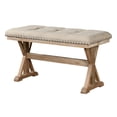 thumbnail image 5 of Counterheight 6pc Rustic Natural Wood Dining Set w Faux Marble + Chairs + Bench, 5 of 5