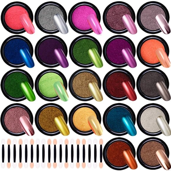 Polvo cromado para uñas Dufin Mirror Effect, 2 colores, 22 g
