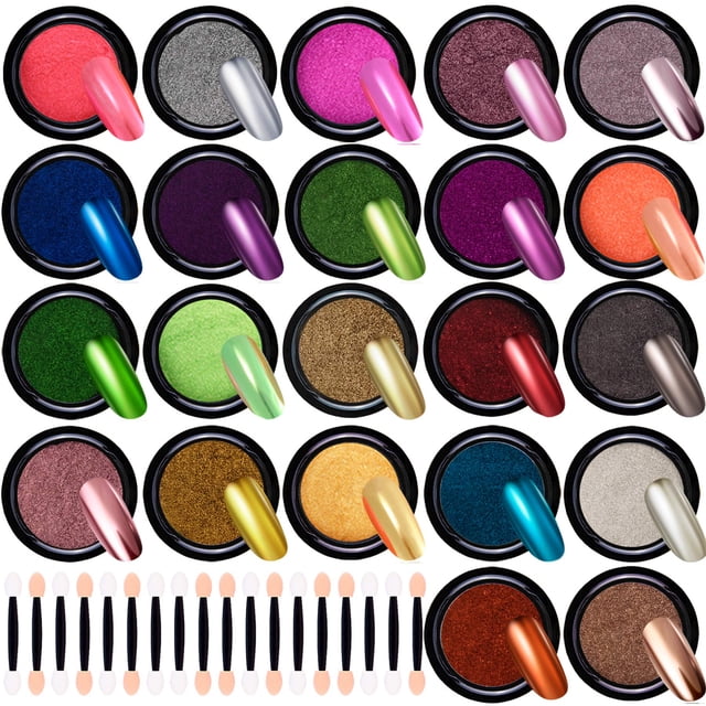 Polvo cromado para uñas Dufin Mirror Effect, 2 colores, 22 g