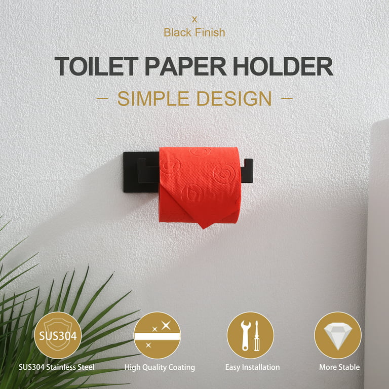 KOKOSIRI Toilet Paper Holder Bathroom Toilet Roll Holder Hold Mega Rolls Matte Black Stainless Steel B2005bk