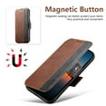 thumbnail image 2 of Detachable Wallet 2 in 1 Case For iPhone 13, PU Leather Flip Kickstand Cover with [Compatible with MagSafe][RFID Blocking][3 Card Holder & 1 Slide Sot][Magnetic Closure],Brown, 2 of 10