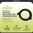 thumbnail image 6 of Sun Joe 3/4" Aluminum Pressure Washer Garden Hose Adaptor & Replacement High Pressure Hose, 6 of 9