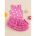 thumbnail image 2 of Bagilaanoe 2Pcs Newborn Baby Girls Summer Clothes Flower Print Sleeveless Tank Tops + Tulle Skirt 3M 6M 12M 18M Infant Casual Skirt Set, 2 of 8