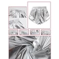 thumbnail image 3 of KAUOD Kids Girls Metallic Shorts Sparkly Athletic Dance Outfits Shinny Wide Leg Dolphin Shorts Cute Bow Hot Short Pants, 3 of 3