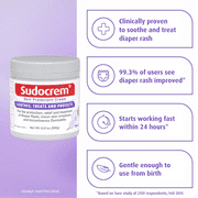 Sudocrem Diaper Rash Cream, Soothes, Treats, and Protects, 15.29% Zinc Oxide, 8.8oz