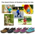 thumbnail image 2 of Mishansha Kids Sneakers Boys Girls Hiking Shoes Lightweight Velcro Tennis Shoes Toddler Running Walking Gym Brown 7 toddler, 2 of 7