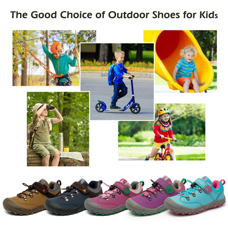 Mishansha Kids Hiking Shoes Boys Girls Sneakers Tennis Shoes Toddler Slip  on Running Sports Gym Red 11.5 little_kid 