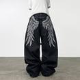 thumbnail image 5 of Mrmall Mens Baggy Jeans Wide Leg Loose Fit Graphic Print Y2K Hip Hop Streetwear Denim Pants, 5 of 6