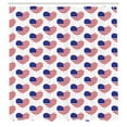 thumbnail image 3 of Ambesonne 4th of July Shower Curtain, Heart Shaped Flags, 69"Wx84"L, Red White and Navy Blue, 3 of 5