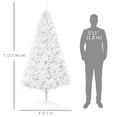 thumbnail image 3 of HOMCOM 7' Artificial Christmas Tree with 1230 Branch Tips Metal Stand White, 3 of 10