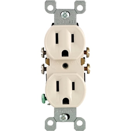 Leviton Shallow Grounded Duplex Outlet - 60 Total Outlets — Indoor & Outdoor Use, NEC-Compliant