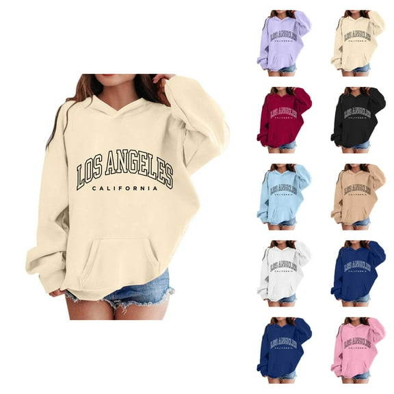Los Angeles Hoodies for Kids Boys Girls Long Sleeve Casual Graphic Hooded Sweatshirt with Pockets Pullover Tops