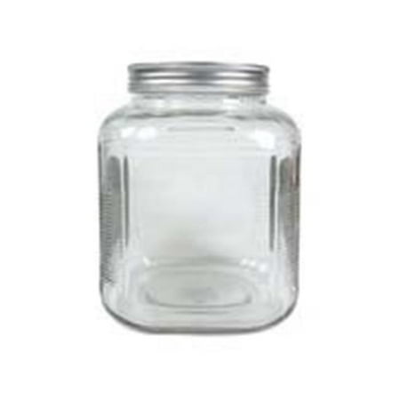 1 gallon Square Clear Wide-Mouth Jar with Lid 4 count 8548