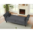 thumbnail image 2 of Spaco Blue Storage Ottoman, Footrest, Toy Box, 49Lx22Wx10.82H, Velvet, 2 of 10