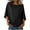 Black, variant on Women's Cotton Linen T-Shirt, Round Neck Half Sleeve Loose Fit Blouse, Soft Oversized Basic Tee for Summer, Casual Everyday Wear and Relaxed Outfits Beige L