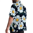 thumbnail image 3 of Daisy Men's Short Sleeve Poplin Button Down Shirts - Casual Printed Summer Beach Tops for Men, 3 of 6