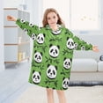 thumbnail image 5 of Wearable Blanket with Sleeves and Pocket Oversized Hooded Sweatshirt 3-14 YR Cute Panda Heads S, 5 of 7