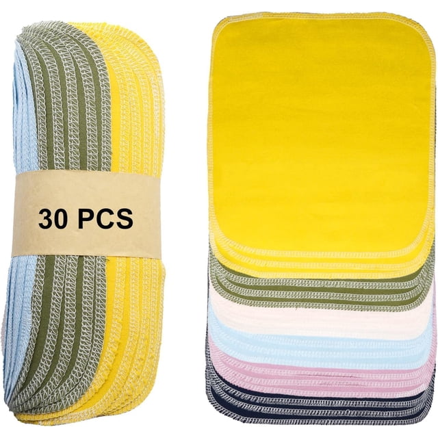 Simnice Serviettes en Papier Réutilisables Lavables – Lot de 30 Serviettes en Papier Sans Papier Écologiques Réutilisables, 100 % Coton, Serviettes de Cuisine 10”X10” Couleur Unie