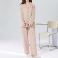thumbnail image 5 of Yuzhih Pajama Sets for Women Two Piece Sleepwear Casual Lapel Long Sleeve Top and Pants Button Loungewear Sets with Pockets, 5 of 7