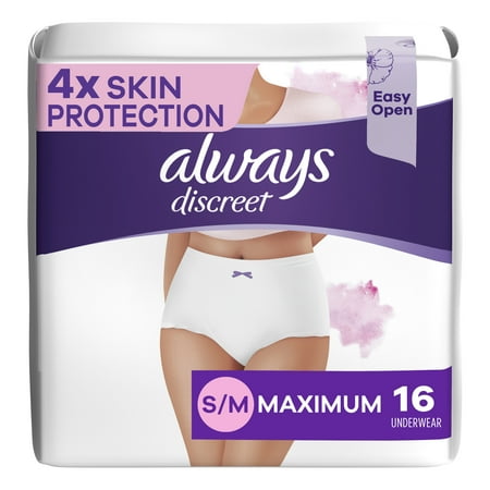 Always Discreet for Sensitive Skin Underwear  Maximum Absorbency  16 CT S/M
