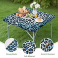 thumbnail image 4 of Blue Leopard Print Square Fitted Tablecloth with Elastic Edge,Square Table Cover,Washable Elastic Table Cover for Home Kitchen Party Decor 34"x34", 4 of 6