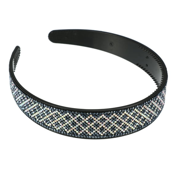 Unique Bargains No Slip Rhinestone Wide-brimmed Headband Classic Style Headband for Women 4.45"x0.98" Deep Blue