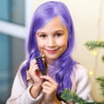 thumbnail image 6 of New Hair Chalk Comb Temporary Bright Hair Color Dye for Girls Kids, Washable Hair Chalk for Girls Age 4 5 6 7 8 9 10 New Year Birthday Party Cosplay DIY Children's Day, Halloween, Christmas (Purple), 6 of 7