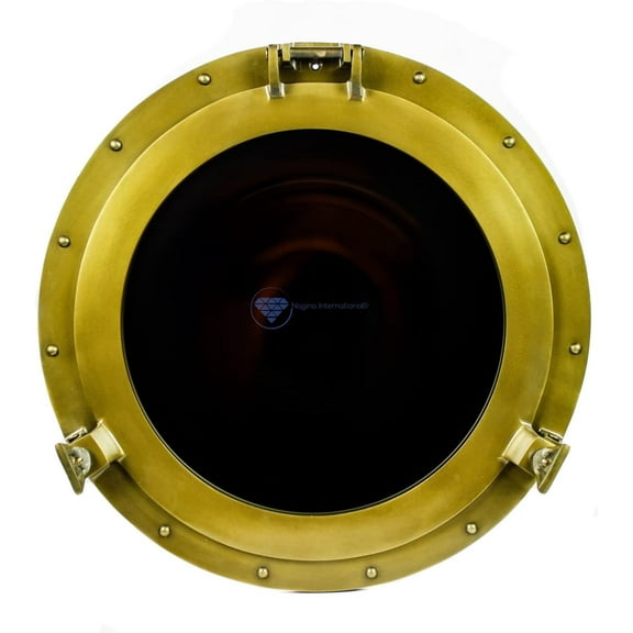 Aluminum Porthole Window (Powder Coated Antique Bronze Finish) - (12 Inches)