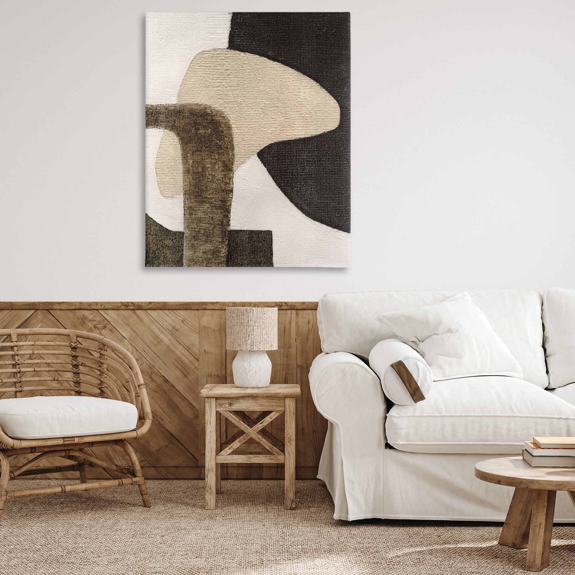 Stupell Industries Southwestern Neutrals Pattern Abstract Painting Gallery Wrapped Canvas Art Print Wall Art, 36 x 48